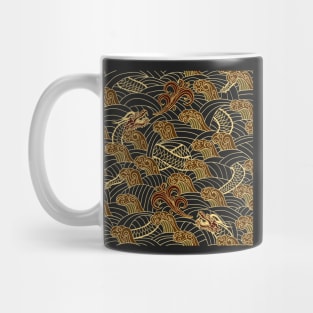 beautiful dragon pattern with ocean waves Mug